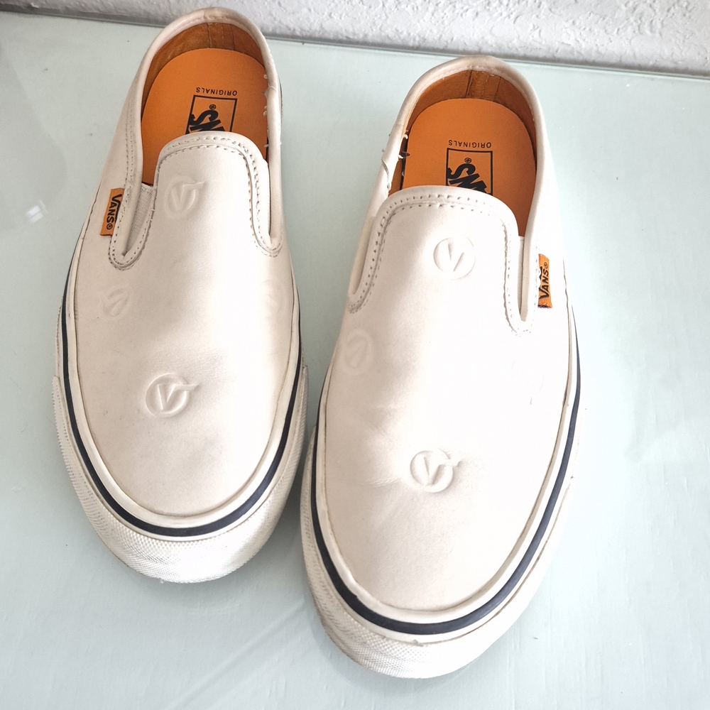 Vans X LQQK White Slip-On Sneakers